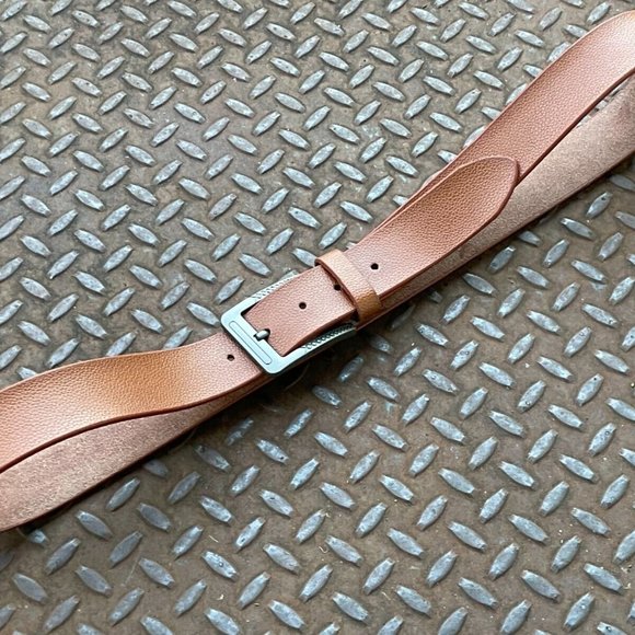Handmade waistband Brown Genuine Leather Belt Pin Buckle Size 41-42 inches